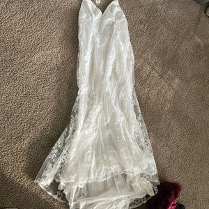 Elegant White Lace Gown